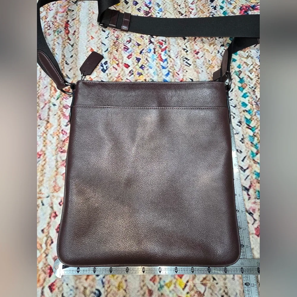 Coach Charles Brown Messenger Bag with Orange and Gray Stripes